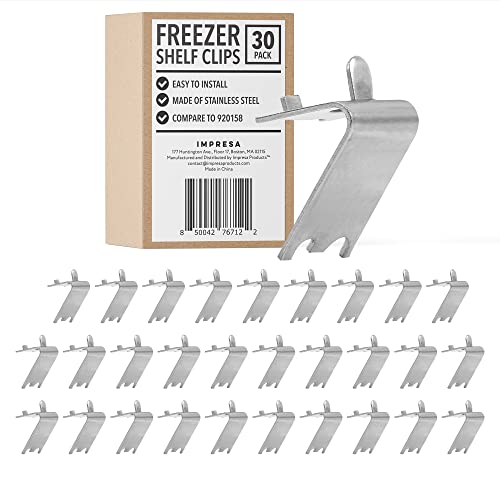 [30 Pack] 920158 Freezer Shelf Clip for True & Other Commercial Refrigerator - Stainless Steel Shelving - Refrigerator Shelf Clips - Metal Shelf Clips - Refrigerator Parts & Accessories - Grill Parts America