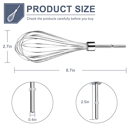 Kitchen Aid Hand Mixer Attachments KHMPW Stainless Steel Pro Whisk Egg Beater replaces KHM512BM,AP5644233,PS4082859,KHM2B - Kitchen Parts America