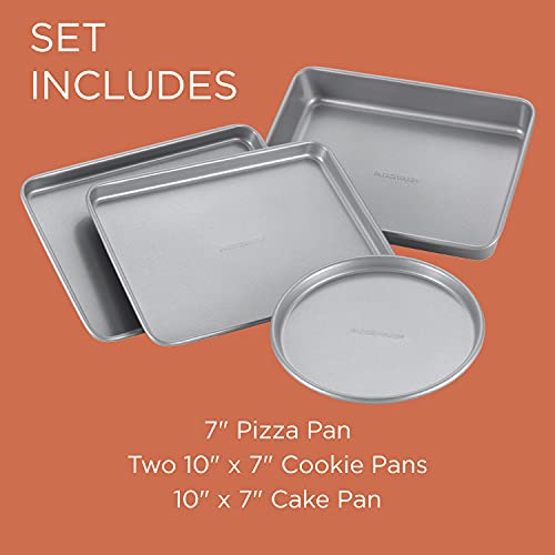 Farberware Bakeware Steel Nonstick Toaster Oven Pan Set, 4-Piece Baking Set, Gray - Kitchen Parts America