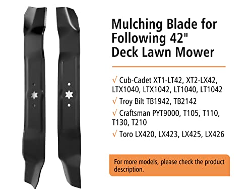 budrash 742-0616A Mower Blades for Cub-Cadet 42 Inch Mower, 942-04308 Mulching Blades for Craftsman/Troy Bilt/MTD 42" Riding Lawn Mower, Replace for 742-04308, 942-0616, 942-0616-X, 942-04126-X - Grill Parts America