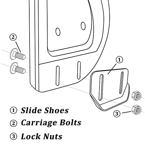 KOOTANS 1pair 784-5580 Snow Thrower Slide Plate Shoes Heavy Duty Metal Snow Blower Slide Skids Replace for MTD 784-5580-0637 Cub Cadet Yardman Troy Bilt Craftsman, for Stens 780-420 (Black) - Grill Parts America