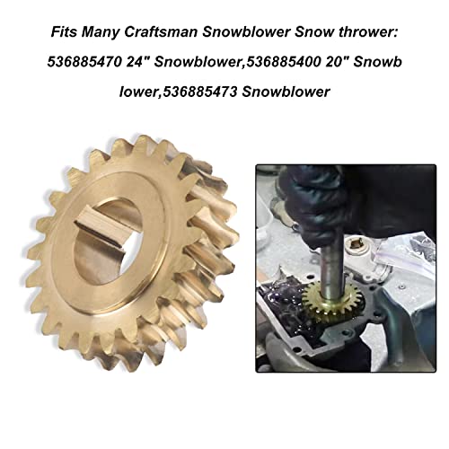 51405MA 51279MA Worm Gear & Gasket Kit Compatible With Craftsman SnowThrower for 2 Dual Stage Snowblower 536886540 536886180 601002109, Replaces MT51405MA, 51405, 9355, 204167 Models (22 Teeth) - Grill Parts America