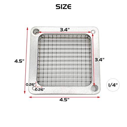 TUNTROL 2pcs 1/4" Replacement Blade Set for Commercial Vegetable Chopper, Stainless Steel Interchangeable Blade & Pusher Block Set for Fruit Dicer Cutter - Kitchen Parts America