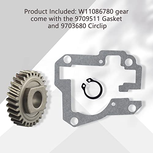 9706529 W11086780 Replacement Gear Parts for Worm 9703543 1094120 9703543 AH774065 EA774065 PS774065 WP9706529 with the 9709511 Gasket and 9703680 Circlip - Kitchen Parts America