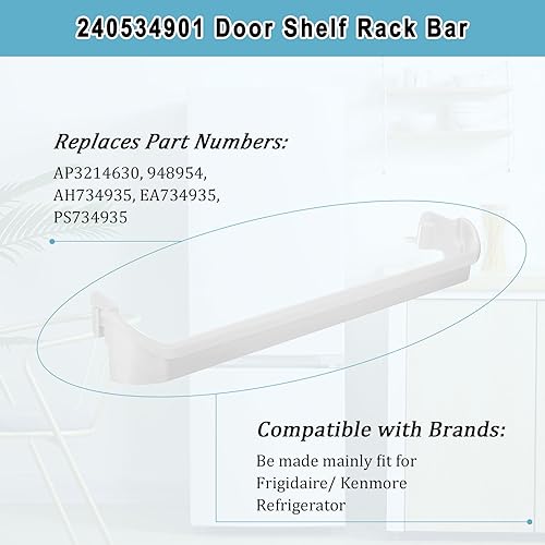 240534901 Door Shelf Rack Bar Replacement (2pack) - Compatible with Frigidaire Kenmore Refrigerator Frigidaire Door Retainer Bar Shelve Bin - Replaces AP3214630, 948954, AH734935, EA734935, PS734935 - Grill Parts America