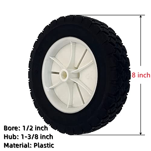 Cluparis 72-108 Plastic Wheel Replaces AYP 103670 103670X 107644X 146248 Craftsman 33958 Hus 532146248 MTD 734-04585 734-1780, 8'' x 1.75'' 2 Pack - Grill Parts America