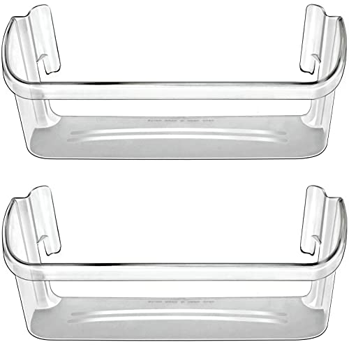 240323002 Refrigerator Door Bin Shelf Compatible with Frigidaire or Electrolux, Bottom 2 Shelves on Refrigerator Side, Clear, Double Unit, Replaces PS429725, AP2115742 - Grill Parts America