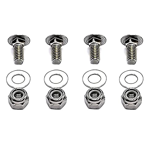 4pk 710-0451 710 0451 Stainless Steel Mounting Carriage Bolt Nuts kit fits Cub Cadet MTD 784-5580 710-0451 712-04063 Snowblower Skid Shoe (5/16-18)3/4" - Grill Parts America