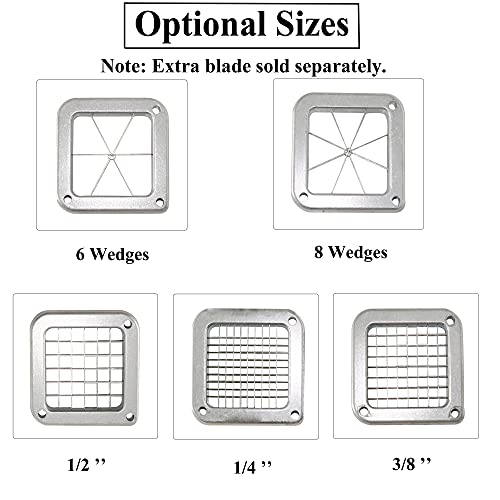 Caspian 8 Wedge French Fry Blade and Push Block Assembly Vegetable Slicer Potato Chopper Cutter Part, 1 Piece - Kitchen Parts America