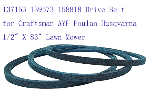 137153 139573 158818 Drive Belt for Craftsman AYP Poulan Husqvarna 1/2" X 83" Lawn Mower - Grill Parts America