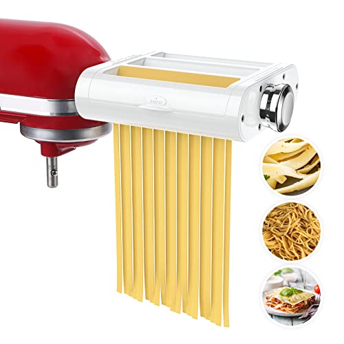 Antree Pasta Maker Attachment 3 in 1 Set for KitchenAid Stand Mixers Included Pasta Sheet Roller, Spaghetti Cutter, Fettuccine Cutter Maker Accessories and Cleaning Brush - Kitchen Parts America