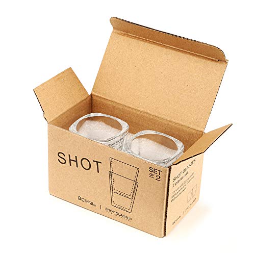 BCnmviku Espresso Shot Glasses Measuring Cup Liquid Heavy Glass for Baristas 2oz for Single Shot of Ristrettos (2 pack) - Kitchen Parts America