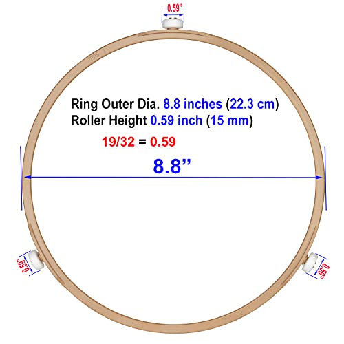 Jolaxy 8.8" Microwave Turntable Ring with 15 mm Rollers, 8 3/4" Microwave Oven Tray Support, Glass Plate Rotating Roller Ring, Ring Outer Dia. 8.8 inches (22.3 cm), Roller Height 19/32 inch (15 mm) - Grill Parts America