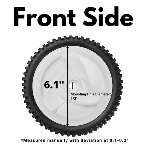 532403111 Front Drive Wheels Fit for Craftsman Mower - 194231X427 Front Drive Tires Wheel Fit for Craftsman & HU Front Wheel Drive Self Propelled Lawn Mower Tractor, 2 Pack, White - Grill Parts America