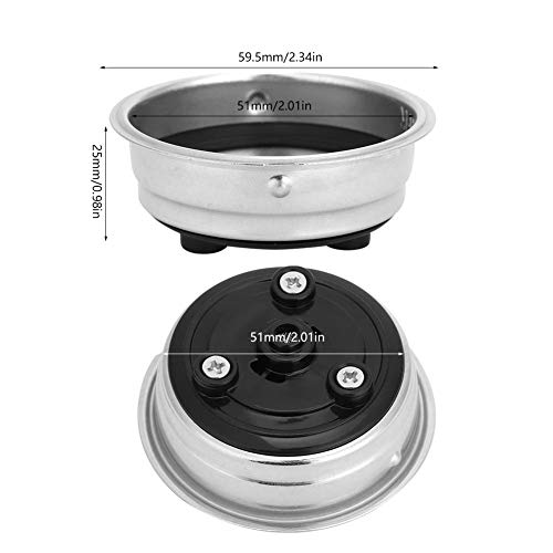 1 Cup 51mm Coffee Filter Basket, Detachable Stainless Steel Portafilter Basket Espresso Filter Coffee Machine Accessories for Home Office - Kitchen Parts America