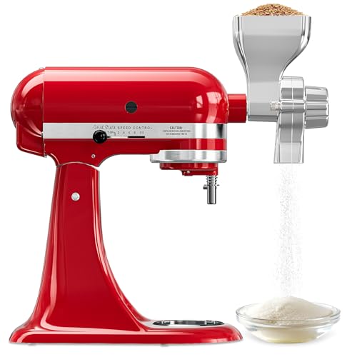 EASCANDY All Metal Grain Mill Attachment Fit for KitchenAid Stand Mixer, 12-Level Adjustable Mill Grain Accessories Fit for Kitchenaid, for Freshly Ground Grains, Coffee Beans, Nuts, Spices, Cereal - Grill Parts America