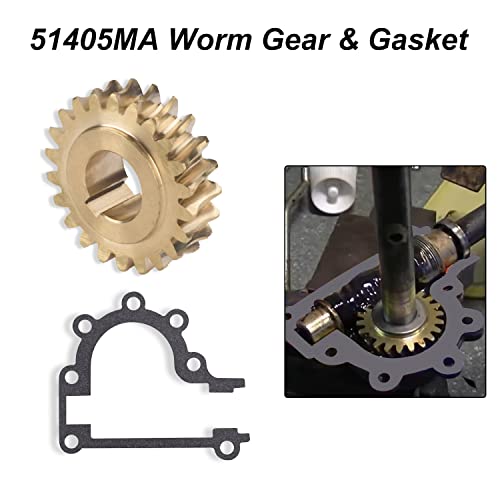 51405MA 51279MA Worm Gear & Gasket Kit Compatible With Craftsman SnowThrower for 2 Dual Stage Snowblower 536886540 536886180 601002109, Replaces MT51405MA, 51405, 9355, 204167 Models (22 Teeth) - Grill Parts America