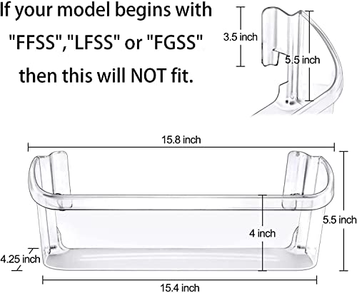 2 Pack 240323002 Refrigerator Door Bin Shelf Compatible with Frigidaire & Kenmore Bottom 2 Shelves on Refrigerator Side, PS429725, AP2115742 Replacement Parts Upgraded - Grill Parts America