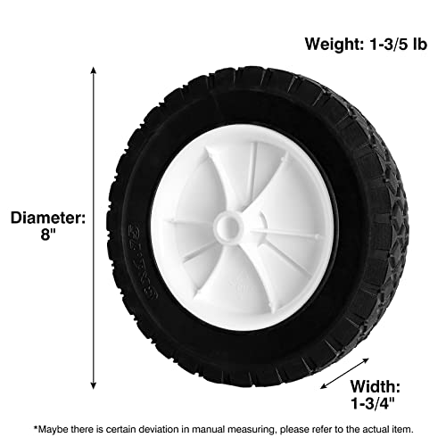 8 Inch Wheels Replaces for Oregon 72-108, 2 Pack Universal Wheels Tires Compatible with Craftsman/AYP/MTD Lawnmower, Radio Flyer Wagon, BBQ Grill, Hand Truck, and Lawn Sprayer - Grill Parts America