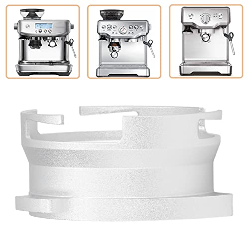 Natudeco 54mm Coffee Portafilter,Rotatable Coffee Powder Part Hands Free Dosing Funnel Aluminum Alloy Funnel for Espresso Coffee Maker Hand Ground Coffee Machine(Silver) - Kitchen Parts America