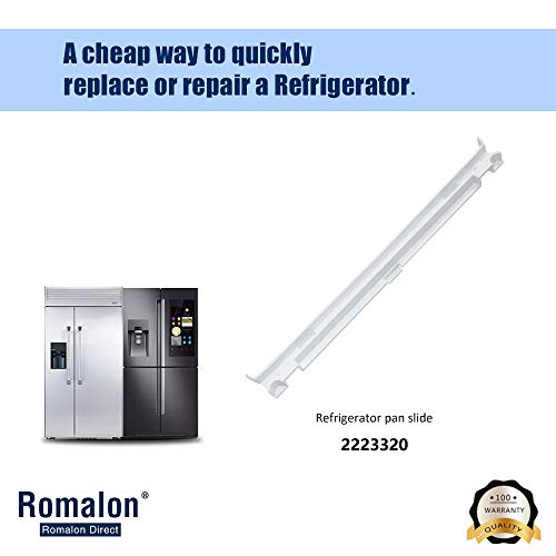 Romalon WP2223320 Refrigerator Drawer Slide Rail fit for Whirl-Pool Ken-More 2223320 Pan Slide Replacement Part Exactly fit for GD5R, GD5S, GD5Y, 10655216400 - Grill Parts America