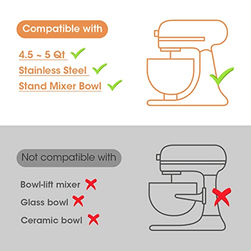 AIEVE Mixer Bowl Covers for KitchenAid 4.5-5 Qt Tilt-Head Stand Mixer, 2 Pack Stand Mixer Bowl Cover Mixer Splatter Guard Mixer Bowl Lids Compatible with Kitchen aid Mixer Kitchenaid Classic - Kitchen Parts America