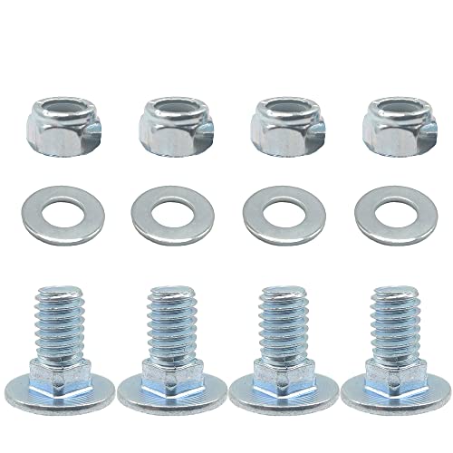 4pk 710-0451 710 0451 Stainless Steel Mounting Carriage Bolt Nuts kit fits Cub Cadet MTD 784-5580 710-0451 712-04063 Snowblower Skid Shoe (5/16-18)3/4" - Grill Parts America