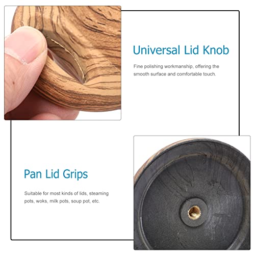 DOITOOL 2Pcs Pot Lid Wood Knob, Universal Pot Lid Replacement Knobs, Pan Lid Holding Handles Kitchen Cookware Lid Replacement Knob for Kitchen Glass Lid Pan Pot Saucepan Wok- S - Kitchen Parts America