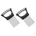 2PCs Food Choppers Slice Assistant Onion Holder Slicer| Stainless Steel Vegetable Holder Tomato Slicer Meat Slicer |Kitchen Utensil Holder Cutter Cutting Kitchen Gadget Onion Peeler - Kitchen Parts America