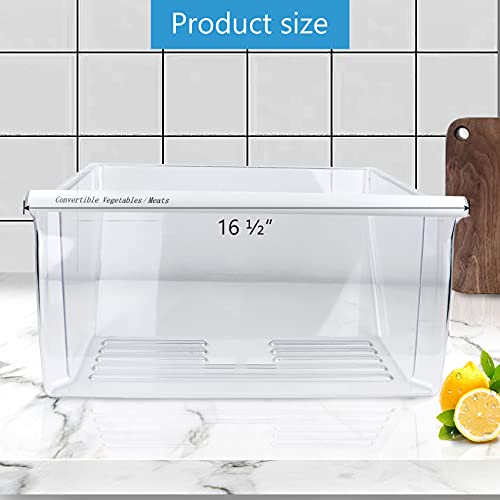 2188664 WP2188664 Refrigerator Door bin Crisper Bin (Bottom) with White Handle for Whirlpool, Kenmore, maytag, kitchenaid Refrigerator - WP2188664 PS890595 2188665 - Grill Parts America