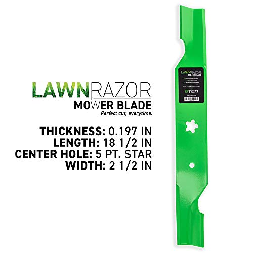 8TEN LawnRAZOR Mower Blade Set for AYP Husqvarna Poulan 54 inch Deck 187256 187254 574292401 532187254 (High Lift) - Grill Parts America