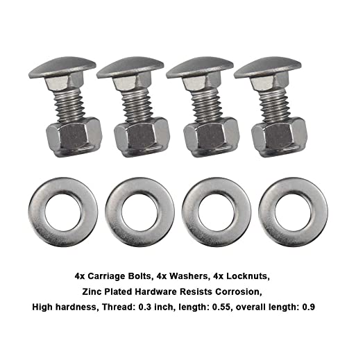 784-5581A Carriage Bolts Nuts Kits Compatible with MTD Snow Blower fits 784-5581A 790-00120-0637 Shave Plate Scraper Bar (5/16-18) 5/8" and More, Replaces 712-3010, 736-0242, 710-0260 - 4 Pack - Grill Parts America