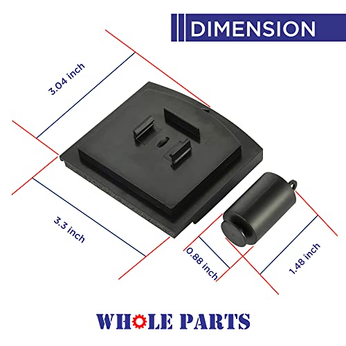 Whole Parts Refrigerator Ice Dispenser Door Kit Part # 8201756 - Replacement & Compatible w/Some Whirlpool Refrigerators - Broken Tab Ice Door Kit - Replaces AAP4453798, PS4218879 - 2 Yr Warranty - Grill Parts America