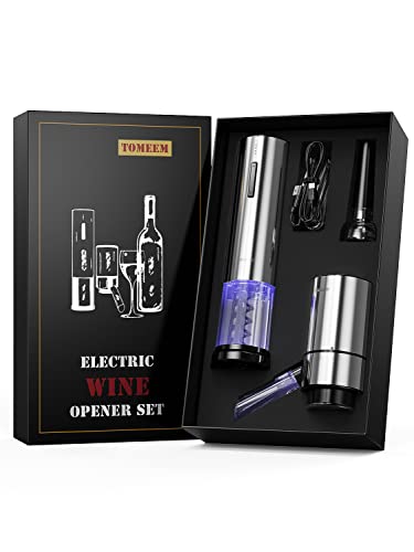 Electric Wine Opener Set, Tomeem Wine Gift Set with Rechargeable Wine Opener - Kitchen Parts America