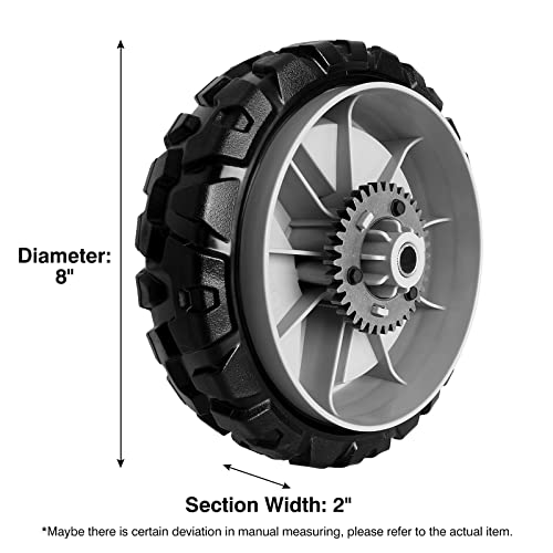 Replacement 580365301 Wheel Compatible with Hus qvarna Lawn Mower - 2 Pack Drive Wheels Compatible with HU675AWD, HU700AWD, HU725AWD, HU800AWD, L321AH, LC221A, Craftsman GCV-160 Mower, 8 inch - Grill Parts America