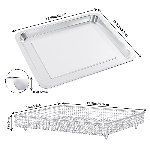 Stainless Steel Baking Tray Pan and Air Fryer Basket Compatible with Cuisinart Airfryer TOA-060 and TOA-065 (with Cuisinart Airfryer models TOA-060 and TOA-065) - Grill Parts America