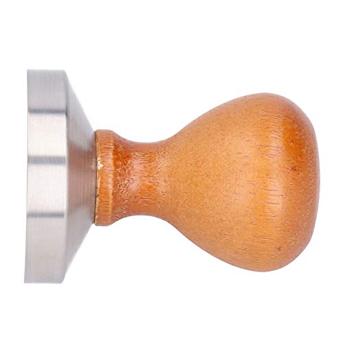 58mm Coffee Tamer Stainless Steel Base Hand Press Tool Powder Hammer Coffee Machine Parts Wood Handle Pressure Tool for Espresso Machine - Kitchen Parts America