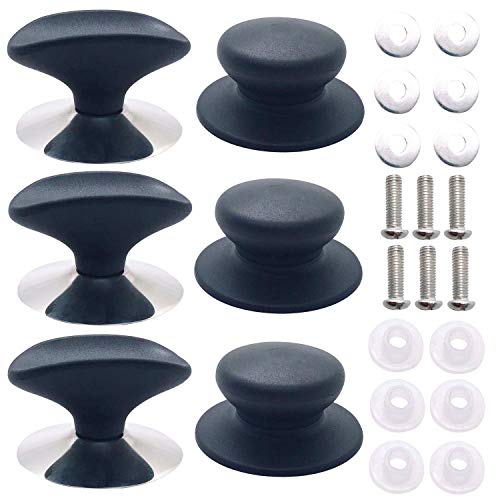 6 PCS Handgrip Lid Knob Cap Universal Pan Pot Grip Lid Knob Handle 2 Style Cookware Pot Knob Pan Lid Handle Replacement - Kitchen Parts America