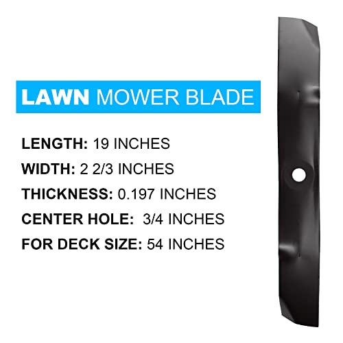 PetMigo Mulching Mower Blade M143520 UC22010 for John Deere 54 inch Deck LX280 Z425 Z45 X524 1025R X340 2210 (3 Pack) - Grill Parts America