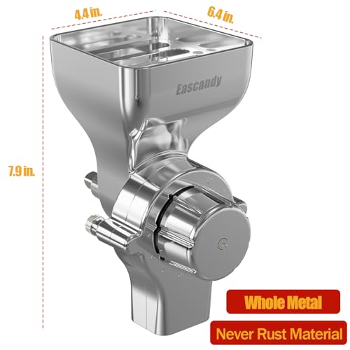 EASCANDY All Metal Grain Mill Attachment Fit for KitchenAid Stand Mixer, 12-Level Adjustable Mill Grain Accessories Fit for Kitchenaid, for Freshly Ground Grains, Coffee Beans, Nuts, Spices, Cereal - Grill Parts America