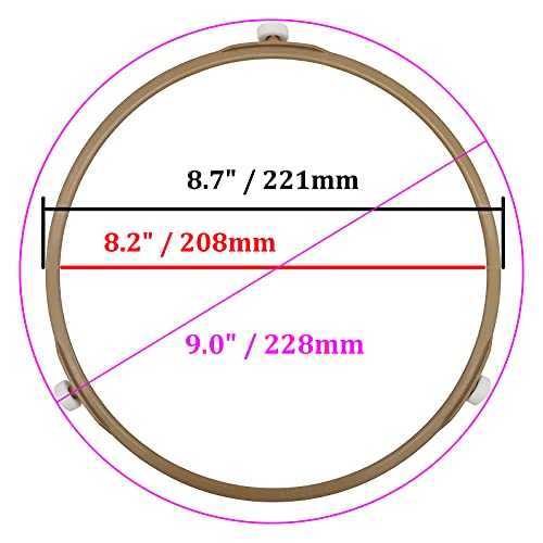 Microwave Glass Turntable Plate Roller Support Wheel Ring, Wheels Height 0.59" / 15mm, Outer Diamater 8.7" / 221mm - 2Pcs - Grill Parts America