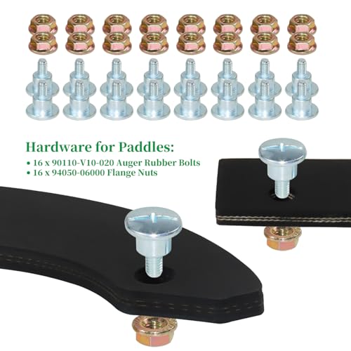 POSEAGLE 06720-V10-020 Auger Rubber Kit with 76322-V10-020 Scraper Blade Replaces Honda HS520 Paddles, Honda HS520 Paddle Kit, Honda HS720 Paddles for Honda HS520, HS720, 20 inch Snow Blowers - Grill Parts America