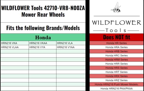 WILDFLOWER Tools 42710-VR8-N00ZA Mower Rear Wheels For HRN216, Pack of 2 - Grill Parts America