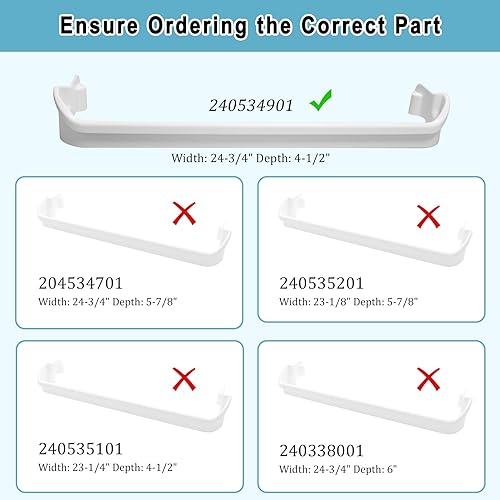 240534901 Door Shelf Rack Bar Replacement (2pack) - Compatible with Frigidaire Kenmore Refrigerator Frigidaire Door Retainer Bar Shelve Bin - Replaces AP3214630, 948954, AH734935, EA734935, PS734935 - Grill Parts America