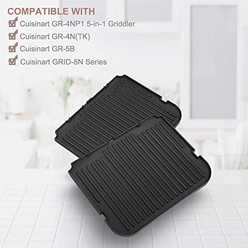 Griddler Plates Replacement for Cuisinart Griddler GR-4NP1 5-in-1,For Cuisinart Griddler Plates Replacement Cusinart Grilled Plate Cuisinart Griddle Accessories,BPA Free, 2Pcs - Grill Parts America