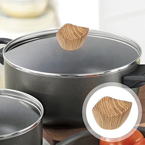 iplusmile 4Pcs Pot Lid Top Replacement Universal Lid Knob Bakelite Pan Pot Handgrip Heat Resistant Lid Handle Wood Grain Pot Lid Knob Kitchen Cookware - Kitchen Parts America