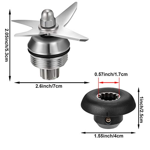 3 Pieces Blender Blade Assembly 6 Blade Wet Dry Ice Blade Assembly With Socket Wrench Drive Socket Kit - Kitchen Parts America