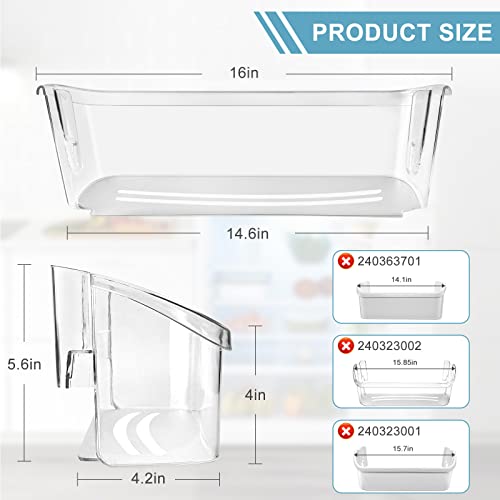 242126602 Refrigerator Door Bin Shelf Replacement for Elec.trolux and Frigi.daire Refrigerator - Fits Side Shelf Bottom Rack Parts 4547407 AP6278233 PS12364199 EAP12364199 - Grill Parts America