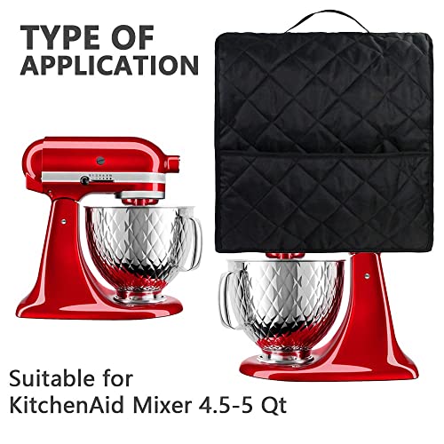 Stand Mixer Cover and Sliding Mat Set Compatible with Kitchen aid 4.5-5 Qt Tilt Head Stand Mixer - Kitchen Mixer Dust Cover with Slider for Kitchen aid, Dust Proof Cover with Accessory Storage Pocket - Kitchen Parts America