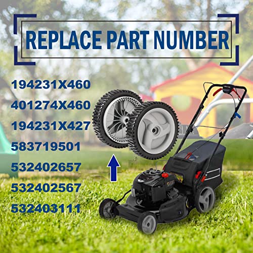 CY CHAOYA Mower Front Drive Wheels Fit for Craftsman Husqvarna 194231X460 401274X460 583719501 Front Wheel Drive Self Propelled Lawn Mower Replaces AYP Oregon72-344(Dark Grey 2pc) - Grill Parts America